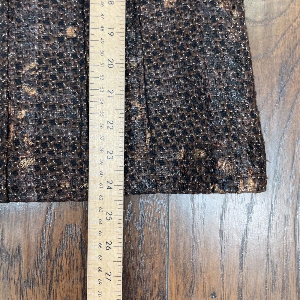 Chico's Jacket 3 Women's XL Tweed Brown Bronze Metallic Full-Zip - Picture 9 of 11